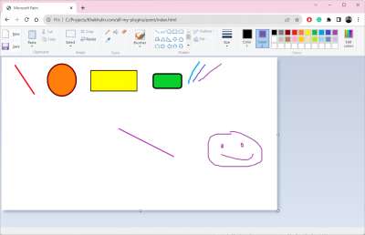Microsoft Paint simulator plugin using JavaScript, jQuery and CSS
